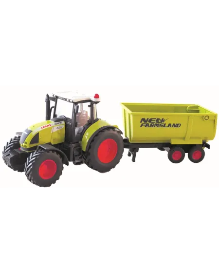 1/32 TRACTEUR CLAAS METAL + REMORQUE BAS