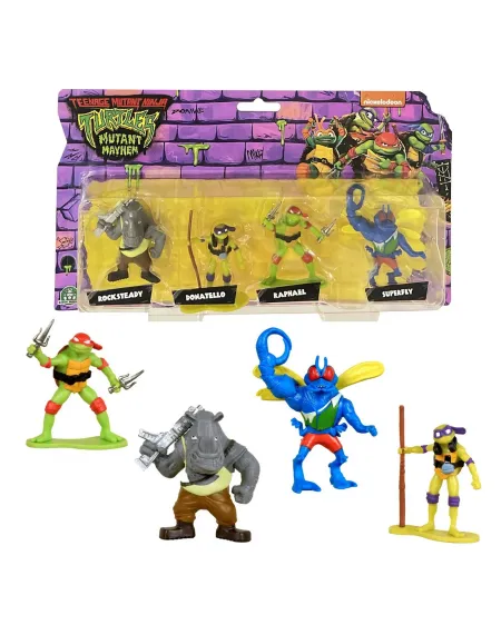 TORTUES NINJA MINI FIGURINES 5CM PACK4