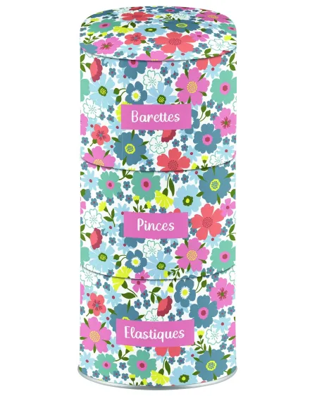 BOITE METAL 3 NIVEAUX FLEURIE LILI ROSE  3 niveaux. Plusieurs modèl...