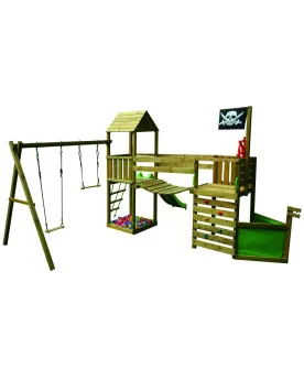 PORTIQUE VIKING  Avec 2 tours, 1 pont, 1 mur d'escalade, 1 échelle-...