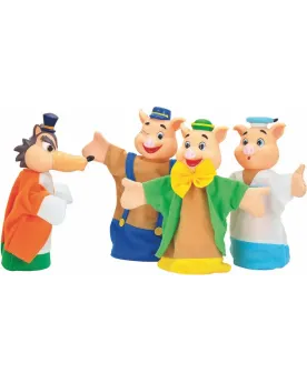 4 MARIONNETTES DE CONTE 4ASS.  4 marionnettes tirées des 3 petits c...