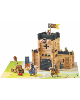 CHATEAU FORT ET CATAPULTE 270PCES  270 pièces en bois pour construi...
