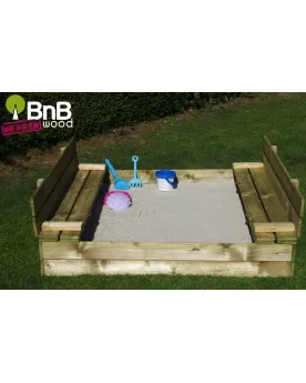 BAC A SABLE BANCS ET COUVERCLES 120X120  2 bancs et 1 couvercle. 12...
