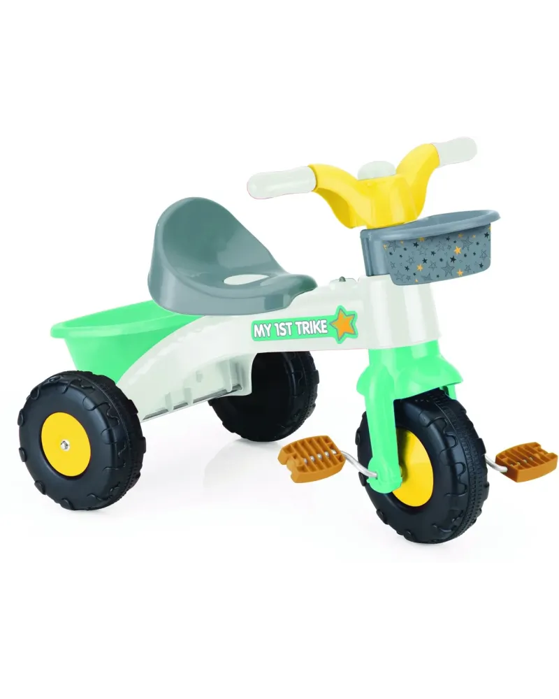 MON 1ER TRICYCLE + BAC  Avec benne arrière et panier avant. DOL2605...