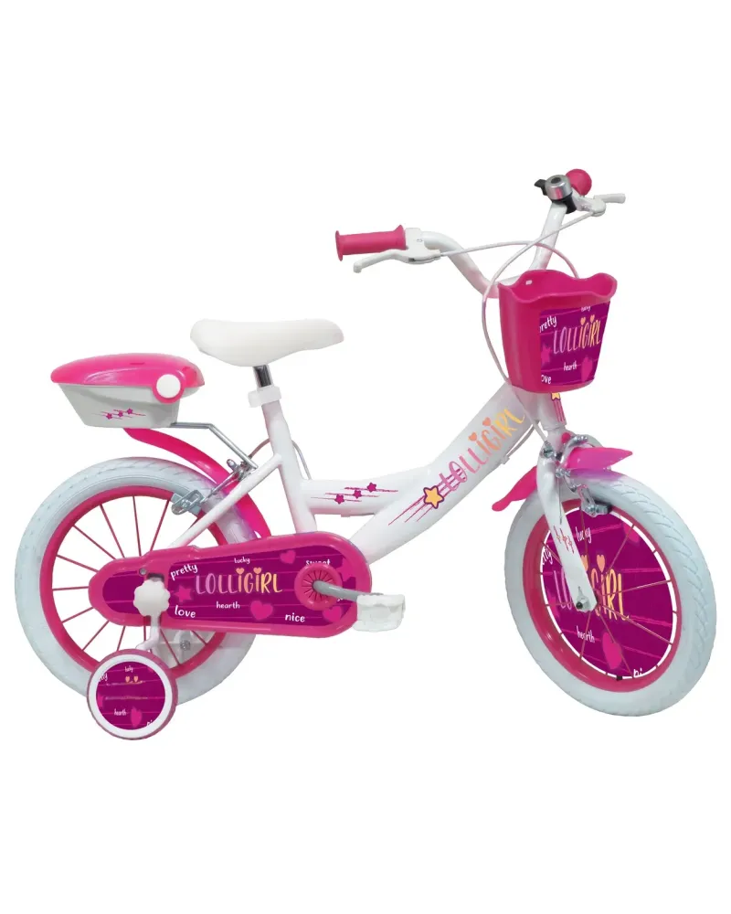 VELO 16" LOLLY GIRL 2 FREINS 1 PANIER  Roues gonflables, 2 freins, ...