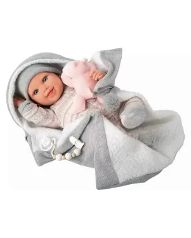 REBORN BEBE NADIA 40CM + COUVERTURE