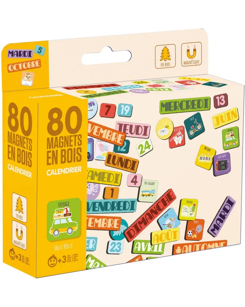 50 MAGNETS EN BOIS CALENDRIER
