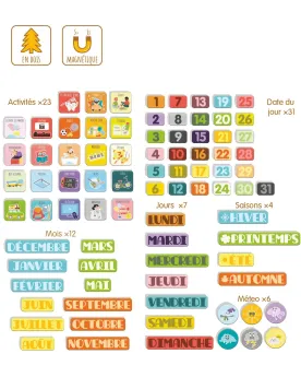 50 MAGNETS EN BOIS CALENDRIER