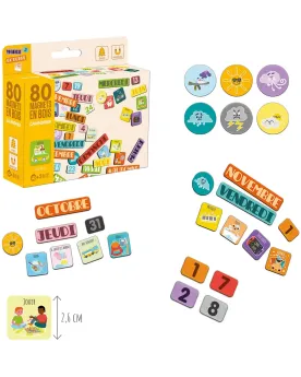 50 MAGNETS EN BOIS CALENDRIER