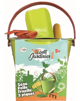 SEAU 16CM METAL + ACC. JARDIN