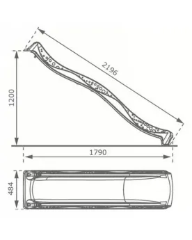 TOBOGGAN 220CM VERT