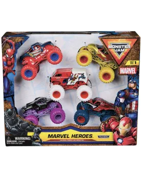 MONSTER JAM PACK DE 5 MARVEL 1/64