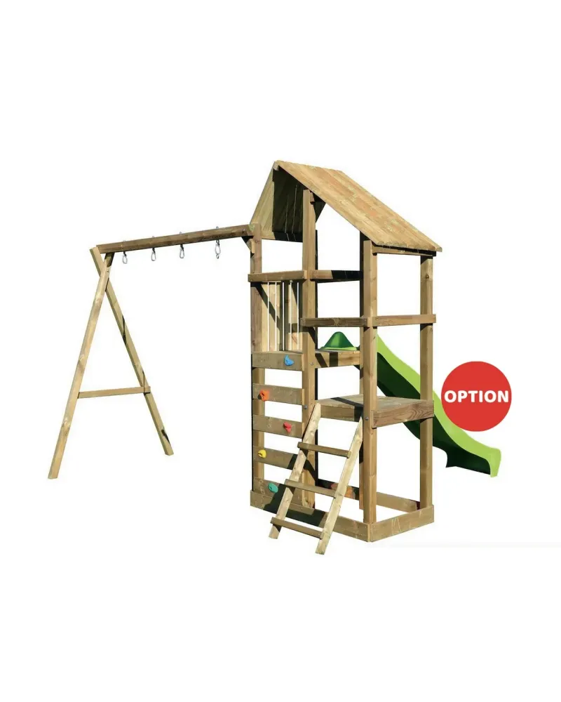 PORTIQUE LEON TOUR PLANCHER ESC. BAC SAB  Avec 1 tour, 1 mur d'esca...