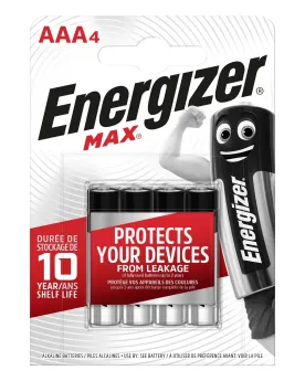 4 PILES ENERGIZER LR03 MAX (AAA/MIGNON)   RALE3001242 ENERGIZER Âge...