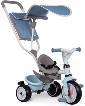TRICYCLE BABY BALADE PLUS BLEU Armature métallique avec roues silen...