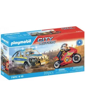 PICK-UP DE POLICE,MOTO & 2 PERSONNAGES