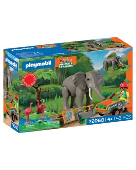 ELEPHANTS ET SOIGNEUR ANIMALIER