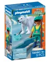 OURS POLAIRE ET GARDIEN DE ZOO