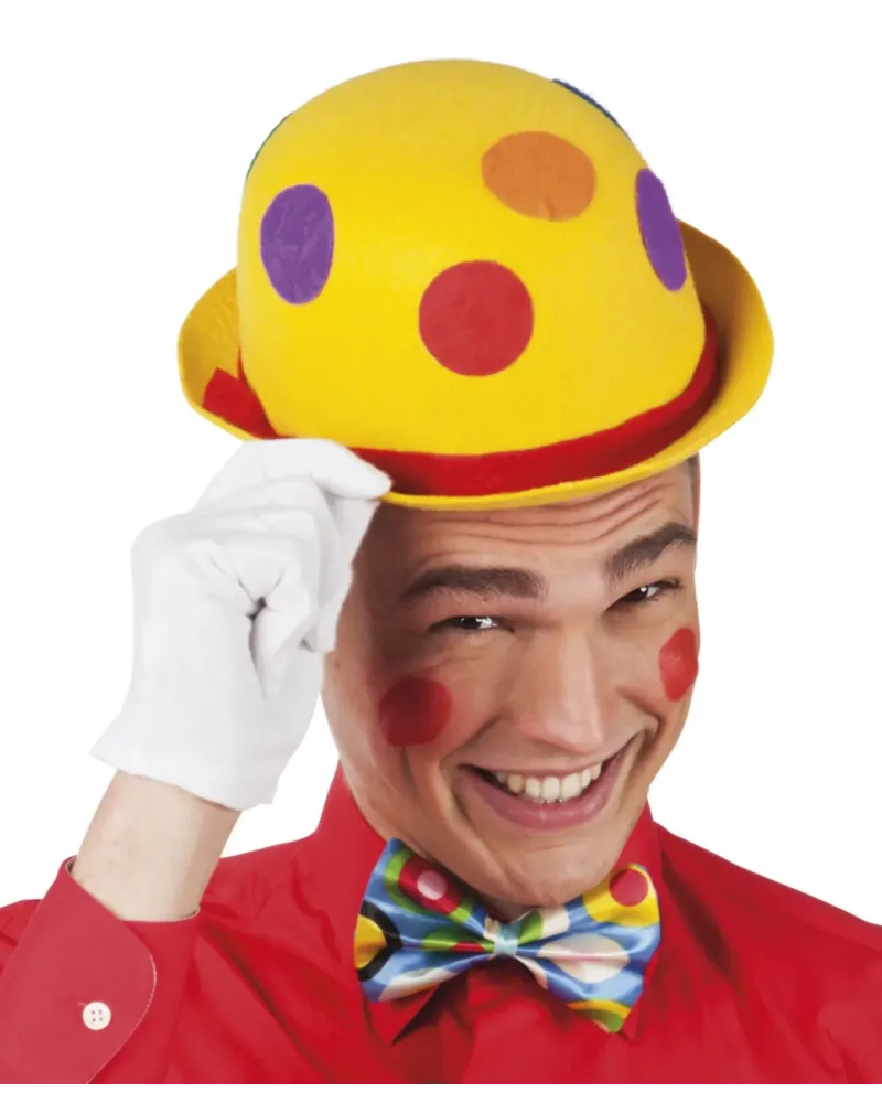 CHAPEAU ROND DE CLOWN 6ASS.  6 couleurs au choix. BLD04006  Âge Min...