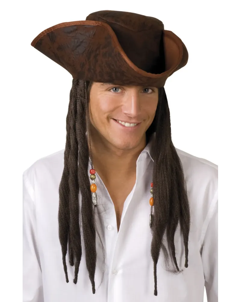 CHAPEAU DE PIRATE + LGS CHEVEUX   BLD81914  Âge Minimum: 6A -Âge Ma...