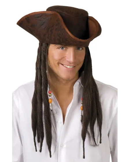 CHAPEAU DE PIRATE + LGS CHEVEUX   BLD81914  Âge Minimum: 6A -Âge Ma...