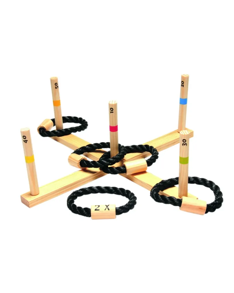 JEU D'ANNEAUX BOIS 50CM  50 cm. En bois. BUIGA145  Âge Minimum: 5A ...