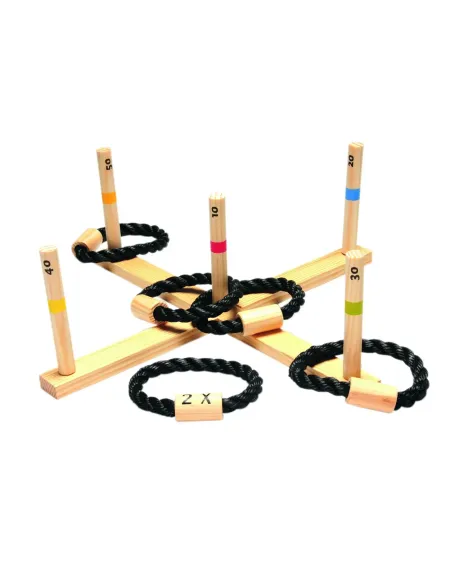 JEU D'ANNEAUX BOIS 50CM  50 cm. En bois. BUIGA145  Âge Minimum: 5A ...
