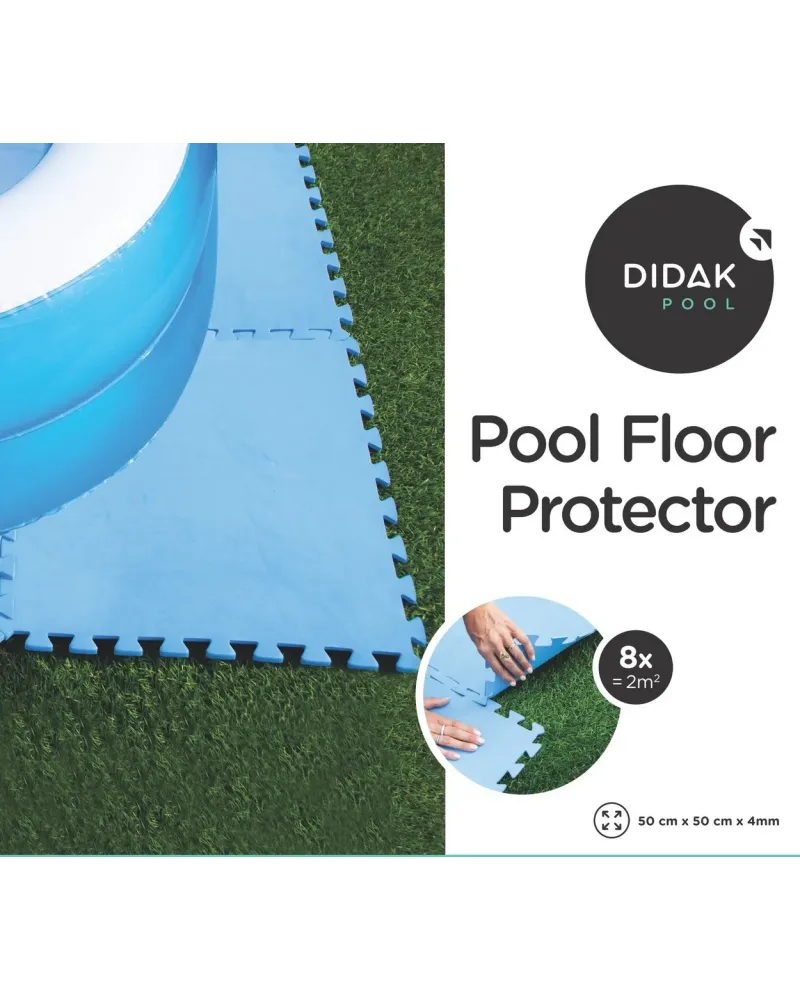 8 DALLES PISCINE 50x50x0,4CM BLEU  50 X 50 cm. Epaisseur : 0.4 cm. ...