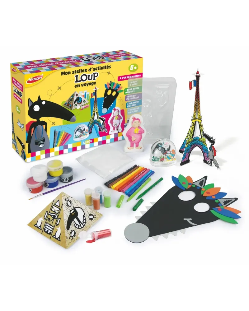 LOUP EN VOYAGE COFFRET MULTI ACTIVITES  5 bricolages à réaliser : b...