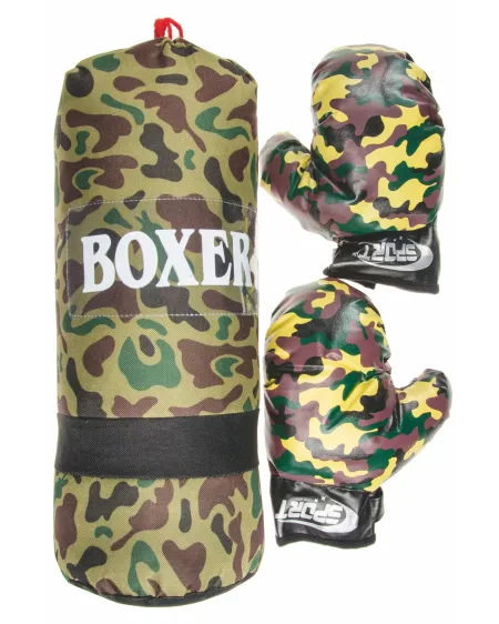 SAC BOXE 43CM + 2 GANTS DECO MILITAIRE   LEY05115  Âge Minimum: 3A ...