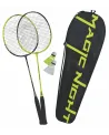 SET BADMINTON MAGIC NIGHT  2 raquettes de badminton en acier, 2 vol...
