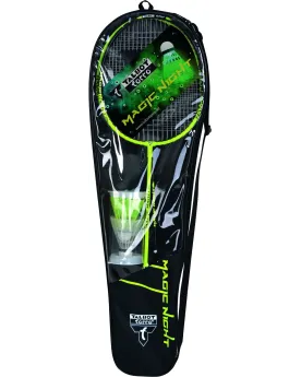 SET BADMINTON MAGIC NIGHT  2 raquettes de badminton en acier, 2 vol...