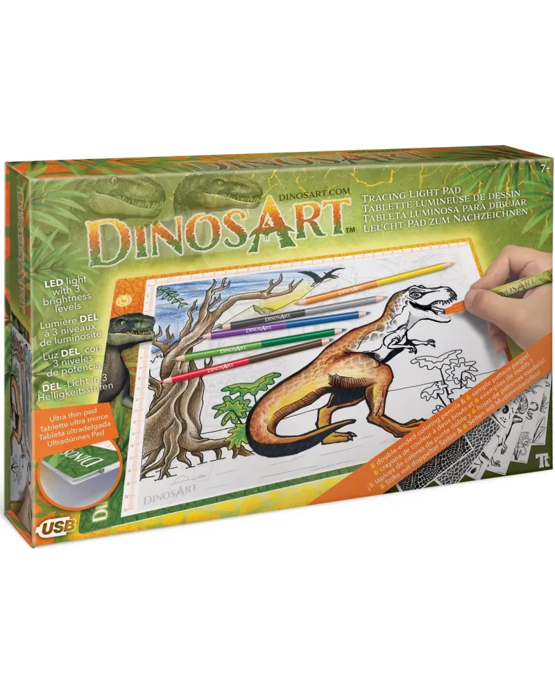 DINOS ART TABLETTE LUMINEUSE DE DESSIN  Dessine puis colorie des ch...