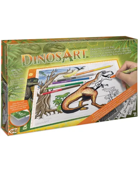 DINOS ART TABLETTE LUMINEUSE DE DESSIN  Dessine puis colorie des ch...