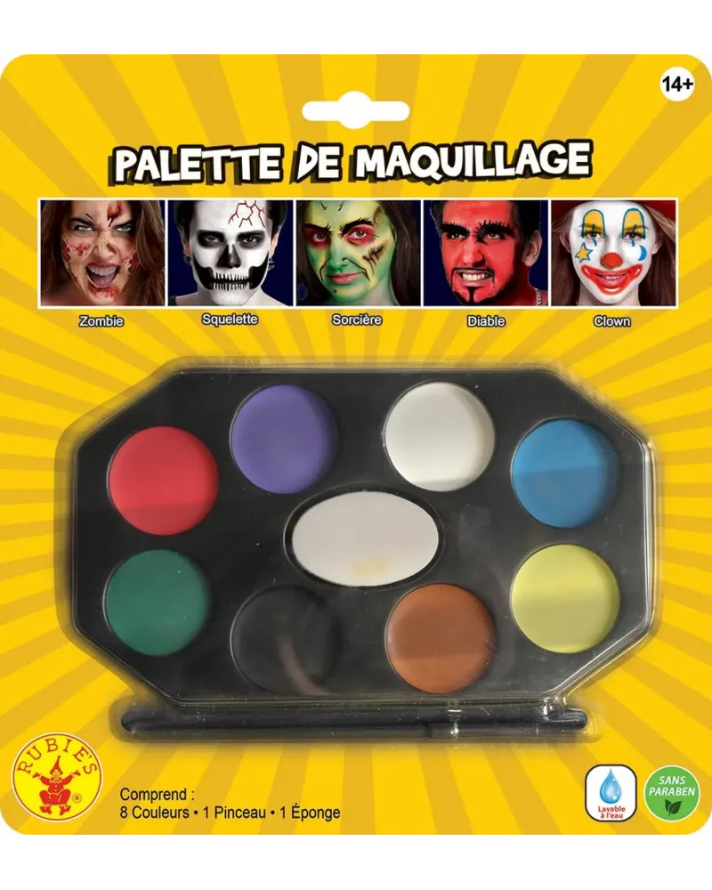 PALETTE COMPLETE DE MAQUILLAGE  8 couleurs qui s'enlèvent facilemen...