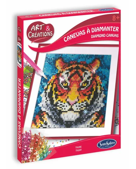CANEVAS A DIAMANTER TIGRE  Réalise de jolies créations à base de mi...