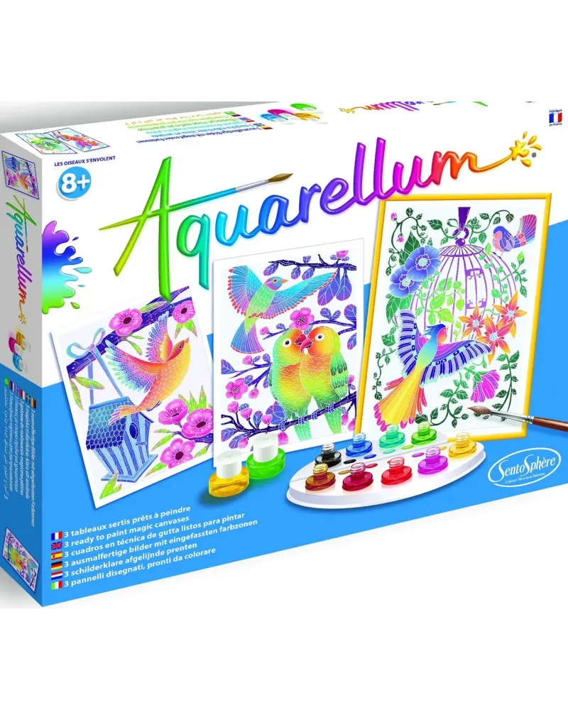AQUARELLUM LES OISEAUX  L'art est un jeu d'enfant ! Quelques goutte...