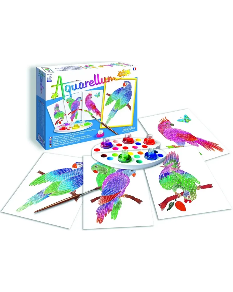 AQUARELLUM JUNIOR LES PERROQUETS  La célèbre technique créative ada...