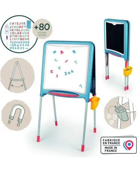 TABLEAU TUBES TURQUOISE  1 face ardoise et 1 face magnétique pour f...