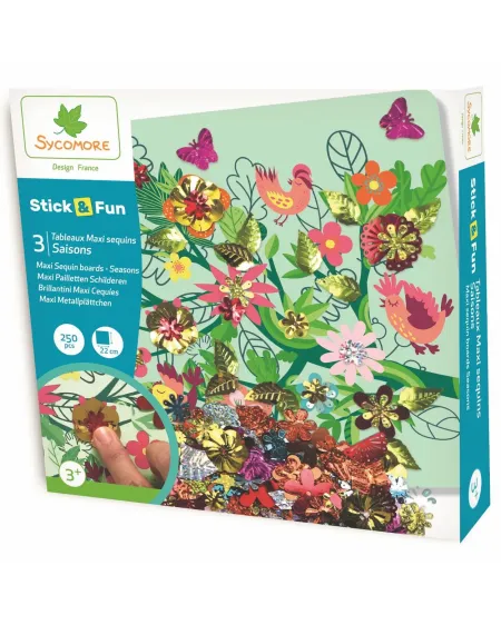 STICK'N FUN 3 MOSAIQUES SAISONS  Réalise 3 tableaux en collant les ...