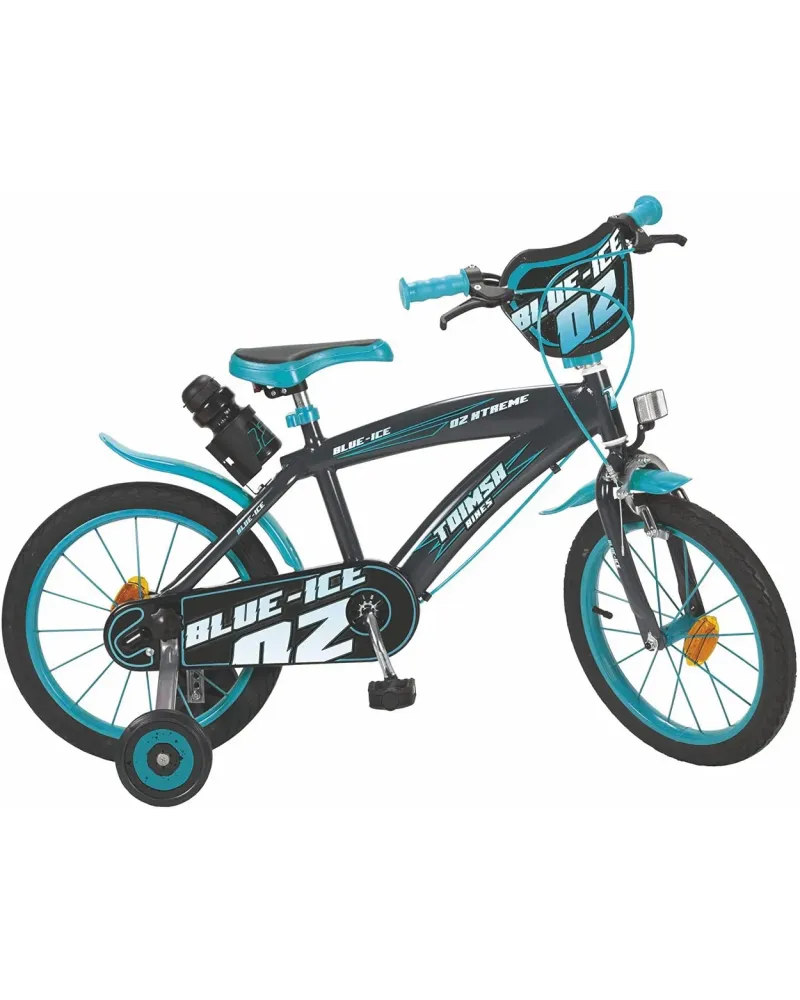 VELO 16" BLUE ICE  Roues gonflables, 2 freins et gourde. TOS16226 T...