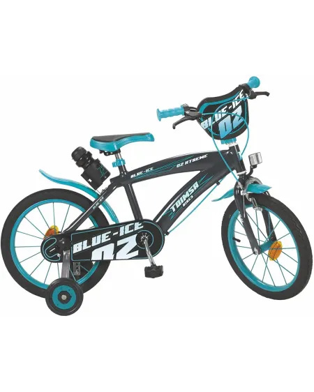VELO 16" BLUE ICE  Roues gonflables, 2 freins et gourde. TOS16226 T...
