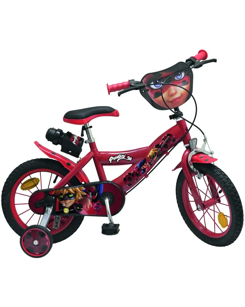 VELO 16" MIRACULOUS  Roues gonflables, 2 freins et 1 gourde. TOS169...