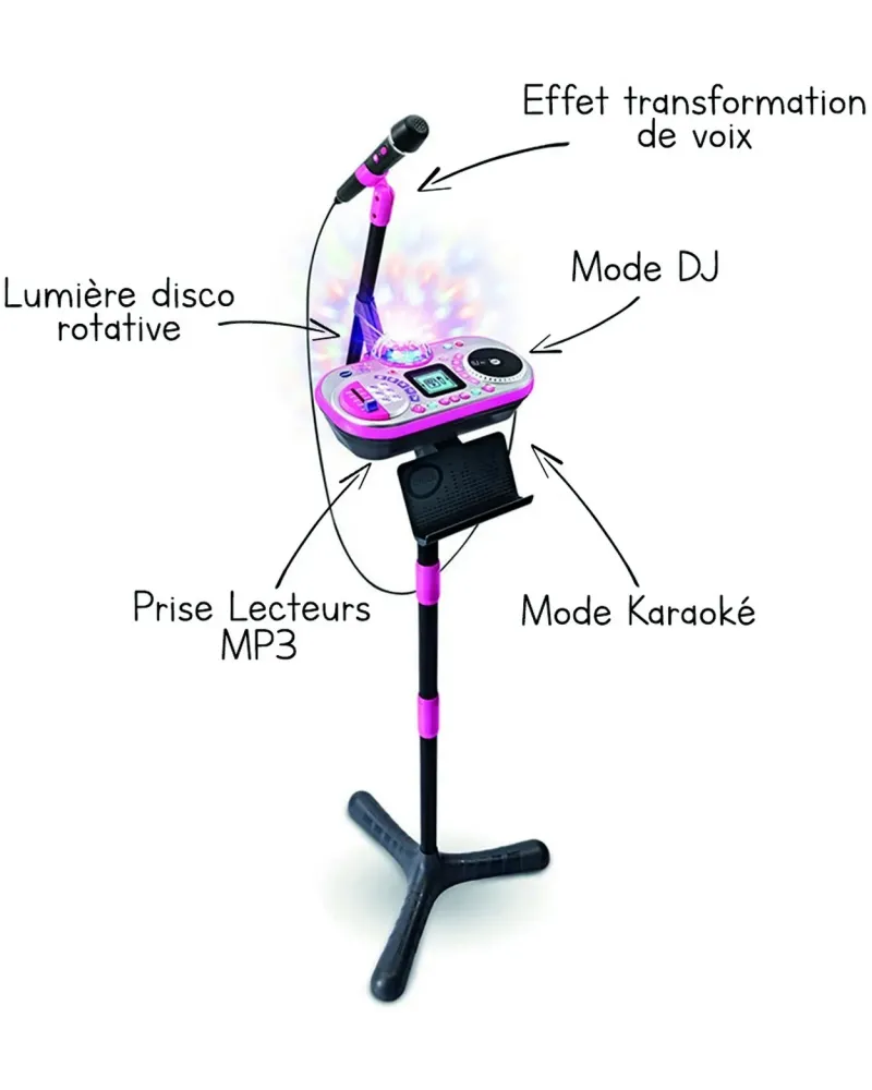 KIDI SUPERSTAR DJ STUDIO Micro interactif 9 en 1 avec table de mixa...