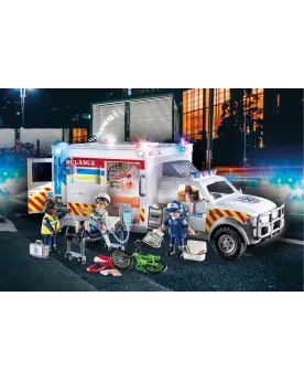 AMBULANCE AVEC SECOURISTES ET BLESSE   PMB70936 PLAYMOBIL Âge Minim...