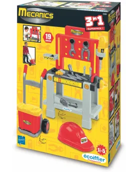 MECANICS ETABLI + DIABLE + BOITE A OUTIL  Avec 19 accessoires dont ...
