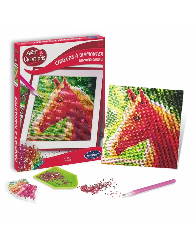 CANEVAS A DIAMANTER CHEVAL  Réalise de jolies créations à base de m...