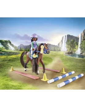 ZOE ET BLAZE AVEC PARCOURS D'OBSTACLES   PMB71355 PLAYMOBIL Âge Min...