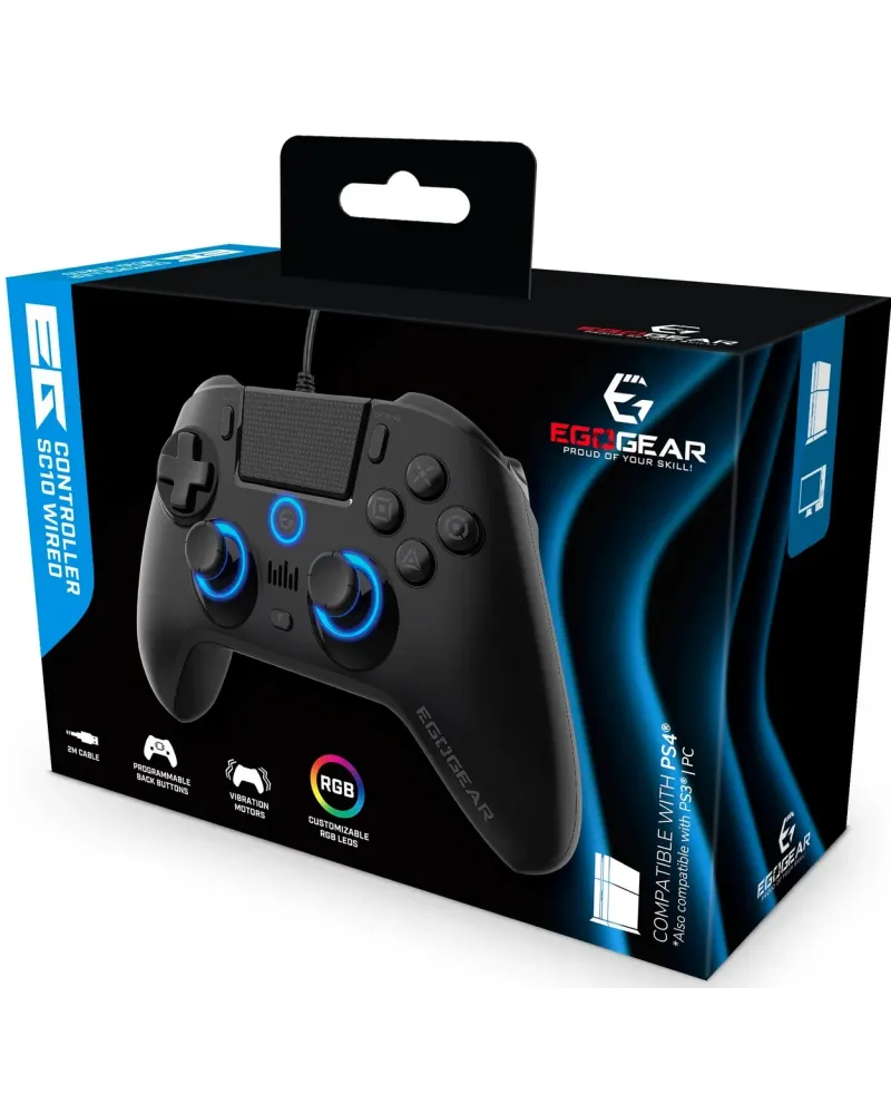 PL4 MANETTE FILAIRE SC10 AUDIO NOIRE  Compatible PS4, PS3 & PC;Câbl...