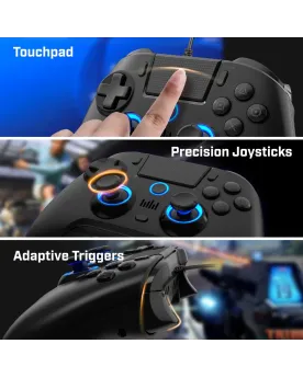 PL4 MANETTE FILAIRE SC10 AUDIO NOIRE  Compatible PS4, PS3 & PC;Câbl...